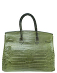 HMS Vert Veronese Matte Crocodile Porosus Birkin 35 Bag