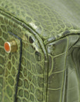 HMS Vert Veronese Matte Crocodile Porosus Birkin 35 Bag