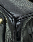 HMS Noir Crocodile Porosus Birkin 35 Bag