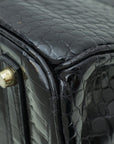 HMS Noir Crocodile Porosus Birkin 35 Bag