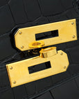 HMS Noir Crocodile Porosus Birkin 35 Bag