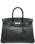 HMS Noir Alligator Birkin 35 Bag