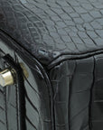 HMS Noir Crocodile Porosus Birkin 35 Bag