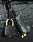 HMS Noir Crocodile Porosus Birkin 35 Bag