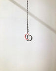 Christian D1OR CD Logo Necklace Pink Silver Vintage Old nya2c5