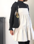 Christian D1OR Cannage Logo Charm Shoulder bag Black Vintage jbwgb7