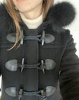 BBERRY "BlackWELL" Hooded Duffle Coat With Detachable Trim - Size UK 8 / US 6 / GER 36