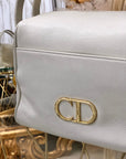 Christian D1OR CD logo Leather handbag White Vintage jnzf2z
