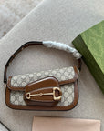 GC599 GCCI Horsebit 1955 Small Shoulder Bag / 10.4"W x 6.7-4.1"H x 3.1-1.6"D