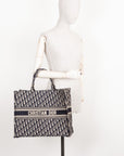 CHRISTIAN D1OR Book Tote Large Oblique Blue