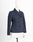 CHRISTIAN D1OR Bar Jacket with Oblique Lining Blue
