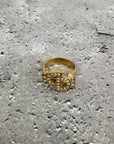 Christian D1OR CD Logo Rhinestone Ring Gold Vintage yrss6i