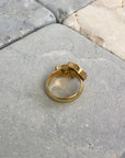 Christian D1OR CD Logo Rhinestone Ring Gold Vintage yrss6i