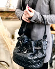 Christian D1OR Cannage Lady D1OR Padlock Charm Bucket Totebag Black Vintage txf4va