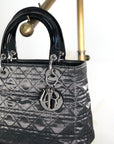 Christian D1OR Cannage CD Logo Charm Two-way Handbag Shoulder bag Black Vintage 5cgj75
