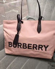 BBERRY Small Rose Beige Logo Branded Nylon Tote Bag