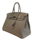 HMS Birkin 35 Gris Tourterelle Leather PHW