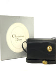 Christian D1OR CD Logo Wave Crossbody Shoulder bag Black Vintage Old m5w356