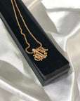 Christian D1OR Emblem Logo Line Stone Necklace Gold vintage yxmhkk