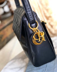 Christian D1OR Cannage Lady D1OR Charm Crossbody Shoulderbag Black hh7x7v