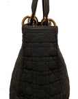 Christian D1OR Black Nylon Medium Lady Di Bag