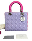 Bi-Color Lady D1OR Medium Lambskin Purple Pink SHW