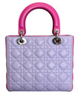Bi-Color Lady D1OR Medium Lambskin Purple Pink SHW