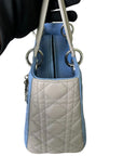 Bi-Color Lady D1OR Medium Lambskin Blue Grey SHW
