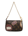 Brown LV Monogram Patch Mini Pochette Accessoires Shoulder Bag