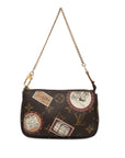 Brown LV Monogram Patch Mini Pochette Accessoires Shoulder Bag