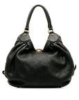 Black LV Monogram Mahina XL Hobo Bag