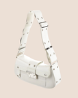 CHRISTIAN D1OR 2003 WHITE LEATHER STREET CHIC COLUMBUS BAG