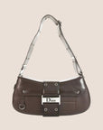 CHRISTIAN D1OR BROWN LEATHER STREET CHIC COLUMBUS SHOULDER BAG