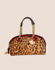 CHRISTIAN D1OR 2004 LEOPARD PRINT VELVET GAMBLER DICE BAG