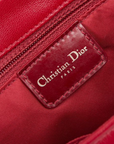 CHRISTIAN D1OR CANNAGE RED LEATHER SHOULDER BAG