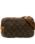 Brown LV Monogram Pochette Marly Bandouliere Crossbody Bag