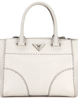 PRD B2861K TALCO CITY CALF LEATHER 2 WAY BAG SILVER HARDWARE, WITH CARD, STRAP & DUST COVER
