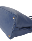 PRD BLUE-RED SAFFIANO LEATHER DOUBLE HANDLE TOTE (BN2755) GOLD HARDWARE WITH STRAP, CARD AND DUST COVER