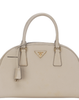 PRD DOME HANDBAG (BL0852) POMICE SAFFIANO LEATHER GOLD HARDWARE WITH LOCK&KEYS, DUST COVER AND CARD