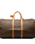 Brown LV Monogram Keepall 50 Travel Bag
