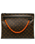 Brown LV Monogram Solar Ray A4 Pochette Clutch Bag