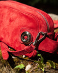 PRD Crossbody Bag Suede Rubinred