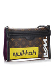 Brown LV Monogram Double Flat Messenger