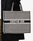 Christian D1OR 2020 Black/White Houndstooth Patterned Large Book Tote