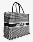 Christian D1OR 2020 Black/White Houndstooth Patterned Large Book Tote