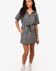 Christian D1OR Blue Oblique Jacquard Hooded Mini Dress Size 2 US