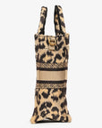 Christian D1OR Beige Leopard Canvas Mini Book Tote Phone Bag