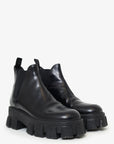 PRD Black Leather Monolith Lug Sole Chelsea Boots Size 38
