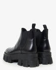 PRD Black Leather Monolith Lug Sole Chelsea Boots Size 38