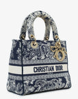 Christian D1OR Black/White Toile de Jouy 'Lady D-Lite' Top Handle with Strap